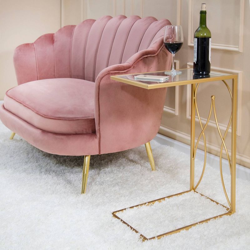 25" Metal/Mirror C Table Gold - Sagebrook Home