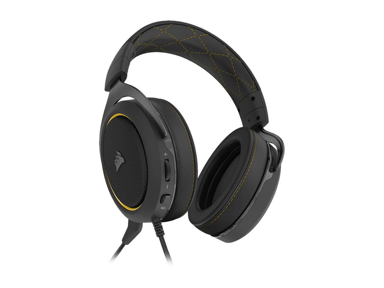 CORSAIR - HS60 PRO SURROUND Wired Stereo Gaming Headset - Black/Yellow