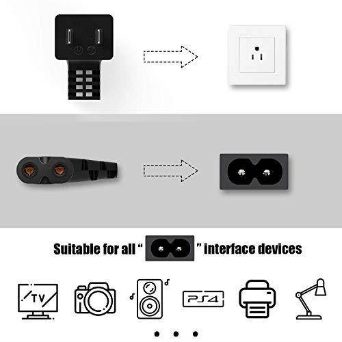 TV Power Cable  6Feet 18AWG 90 Degree Angled 2Prong to LShaped C7 Power Cord for         LED Flat TV Sky Box Sky Plus+ HD Box