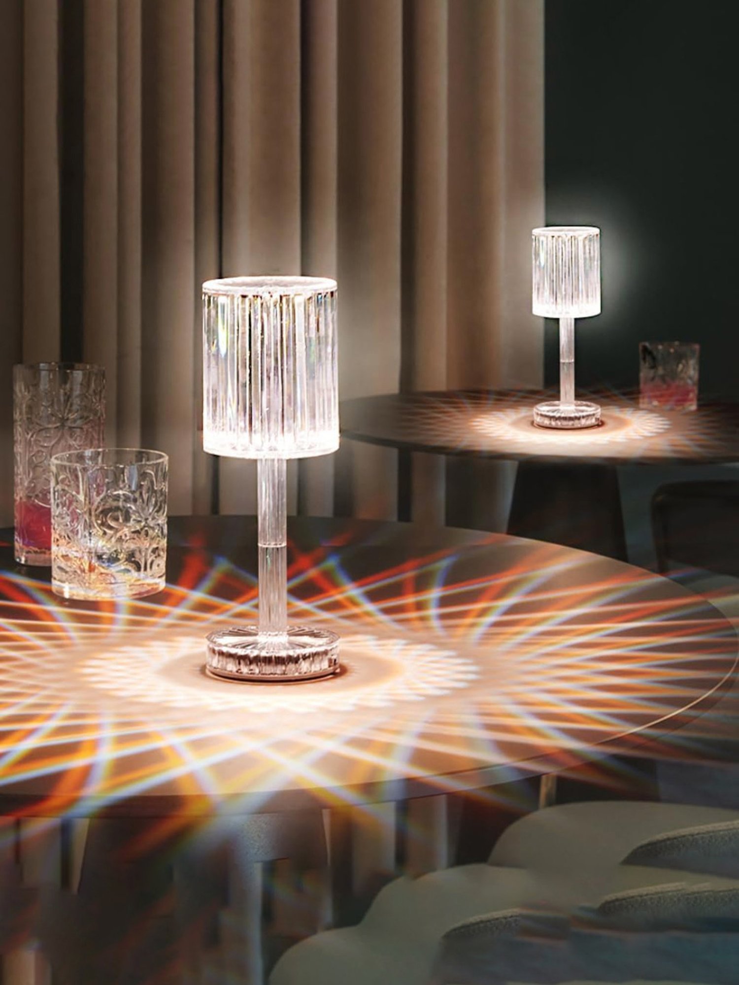 Xergy Crystal Table Lamp with Touch Control And Usb Rechargeable (Warm white)