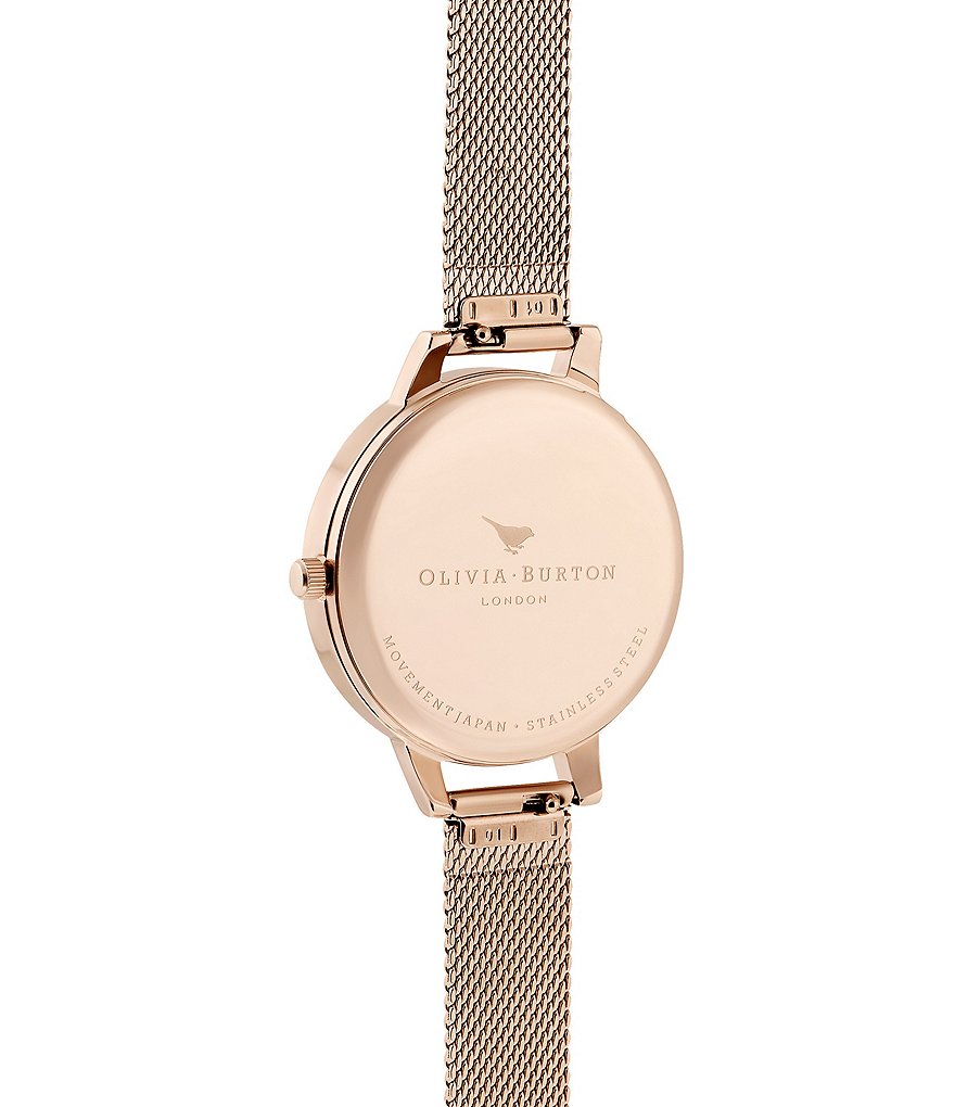 Olivia Burton Best In Show Blush Sunray & Pale Rose Gold Mesh Watch