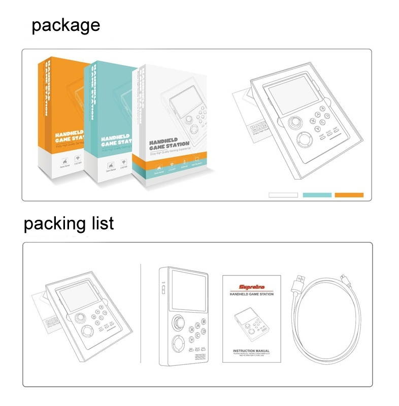 X16 WIFI Version 3.5 inch Screen Mini Handheld Game Console Android 6.0 + Retroid OS, Supports / /