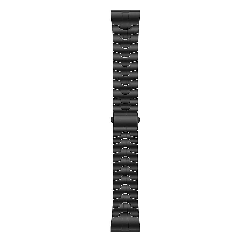 Fenix 5X6X Band 26mm Titanium Metal Quick Fit Watch Strap with Enhanced Durability Version Compatible for Garmin Fenix 5X5X Plus6X ProDescent Mk1 Smartwatch DLC Black
