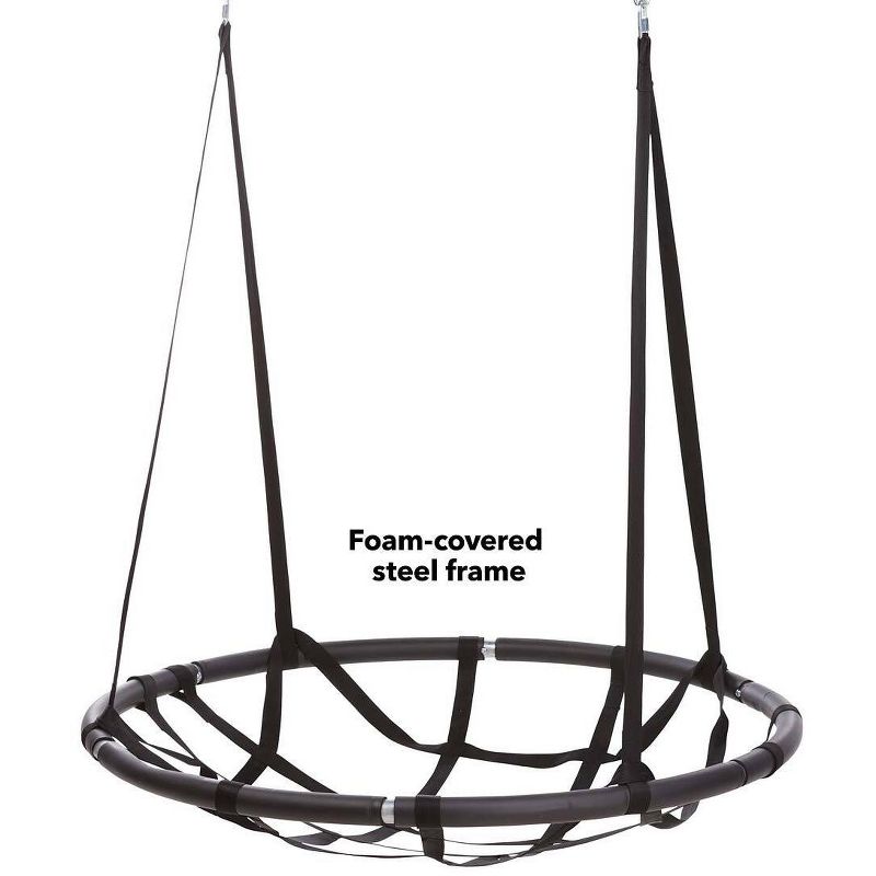 HearthSong Cozy Cushion Nest Swing for Kids and Adults with Inflatable Polyester-Covered Cushion, Holds up to 250 lbs.