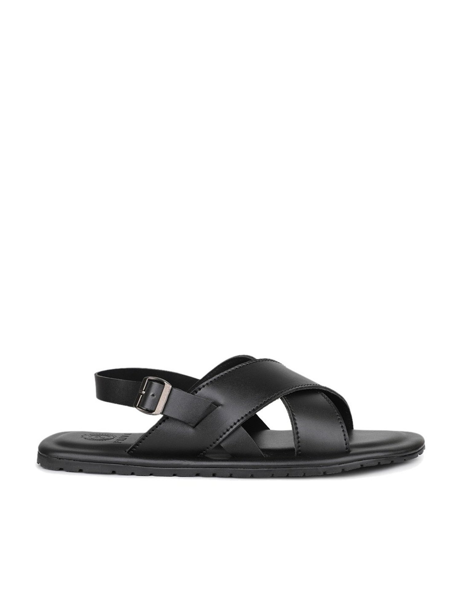 Privo by Inc.5 Men's Black Cross Strap Sandals