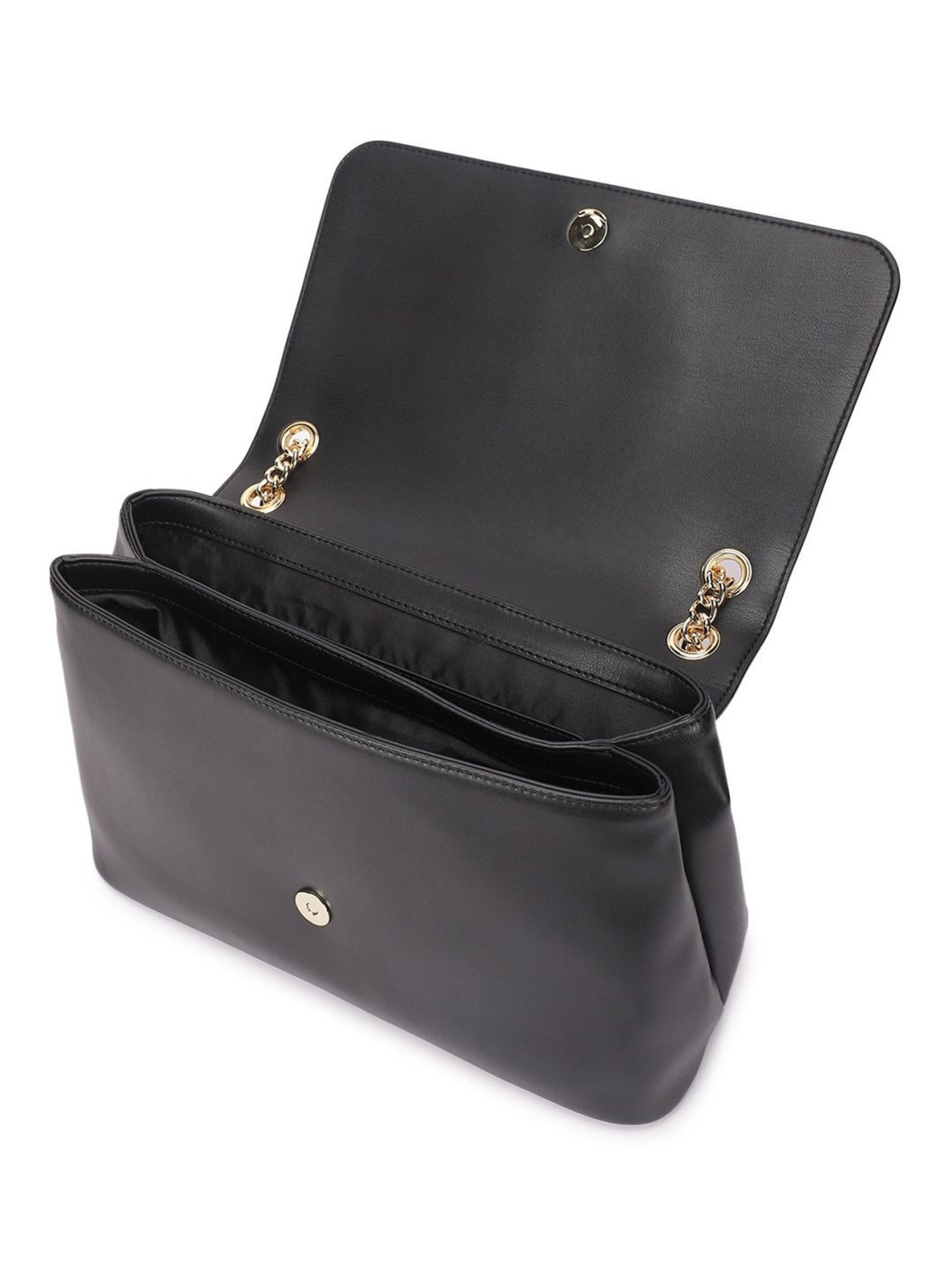 Pollini Black Textured Large Shoulder Bag
