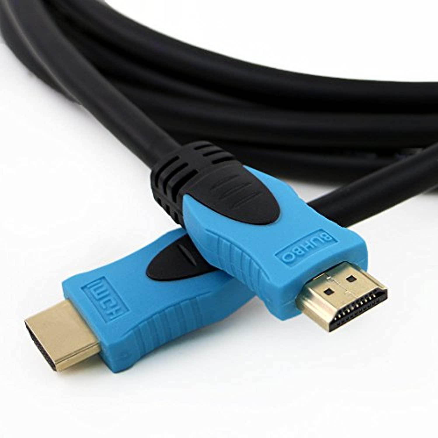 buhbo high speed hdmi 2.0 cable (3 feet) for 4k ultra hd, 3d video, ethernet / audio return - gold plated connectors