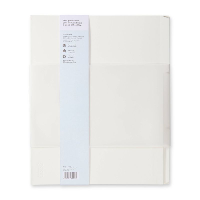 6ct File Folders with Label Set Letter Size Chalk - Good Office Day