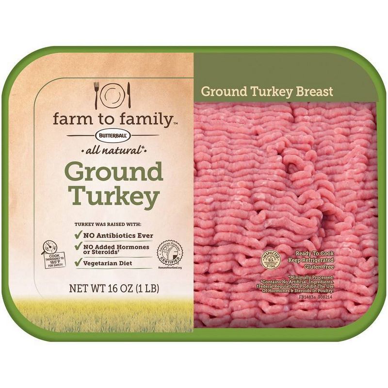 Butterball Farm to Family Ground Turkey Breast - 16oz