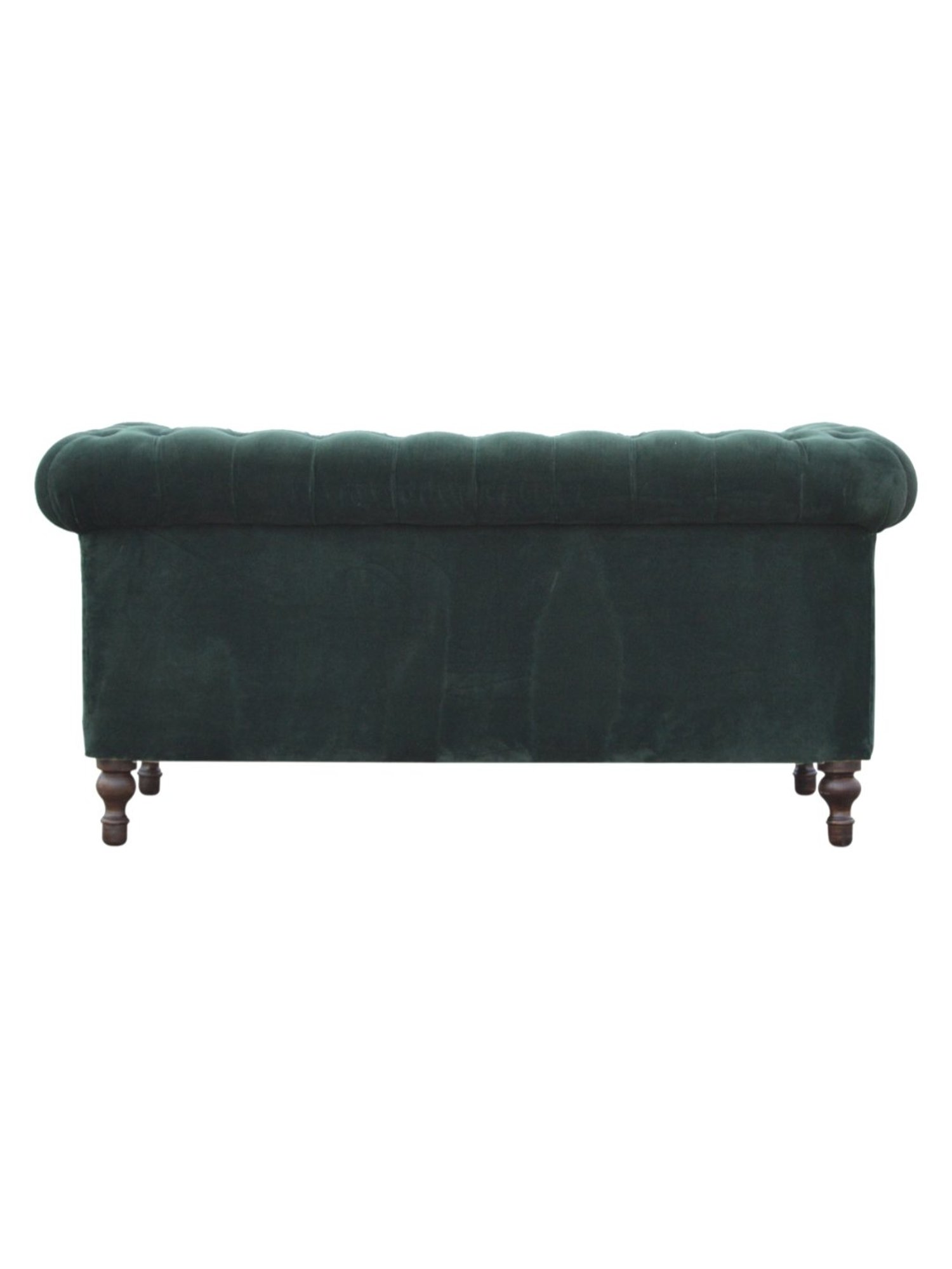 Artisan Furniture Chesterfield Quilted Green Wood 2 Seater Sofa