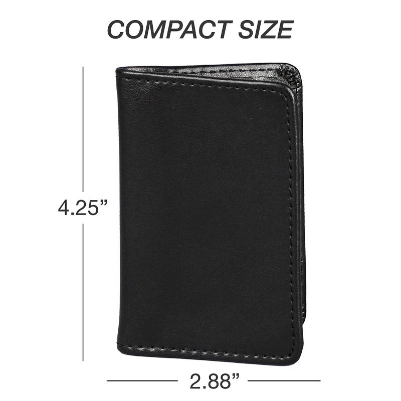 Samsill Regal Leather Business Card Wallet 25 Card Cap 2 x 3 1/2 Cards Black 81220