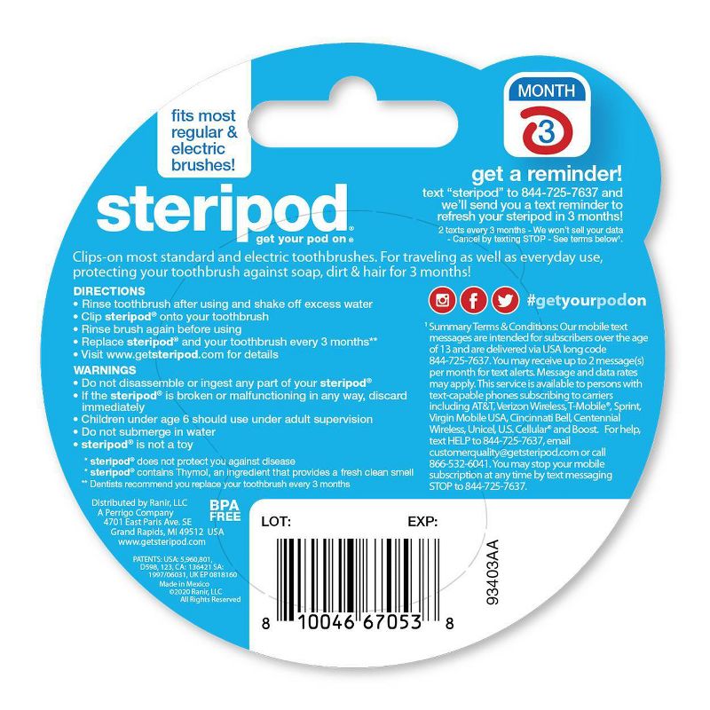 Steripod Toothbrush Cover - Trial Size - 1ct