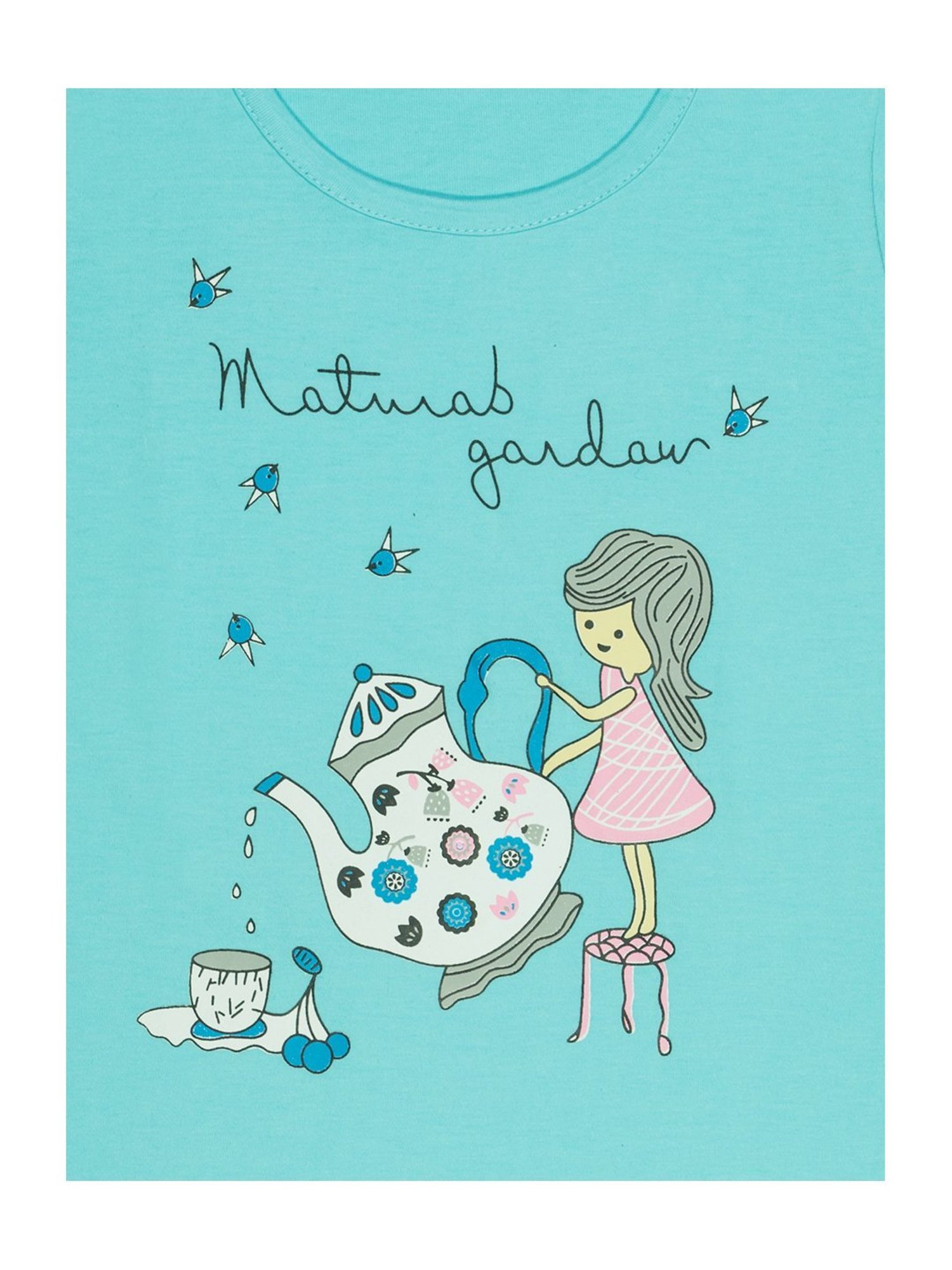 Todd N Teen Kids Blue Cotton Printed T-Shirt & Pants Set