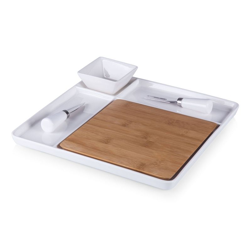 Legacy Peninsula Cutting Board Serving Tray with Cheese Tools
