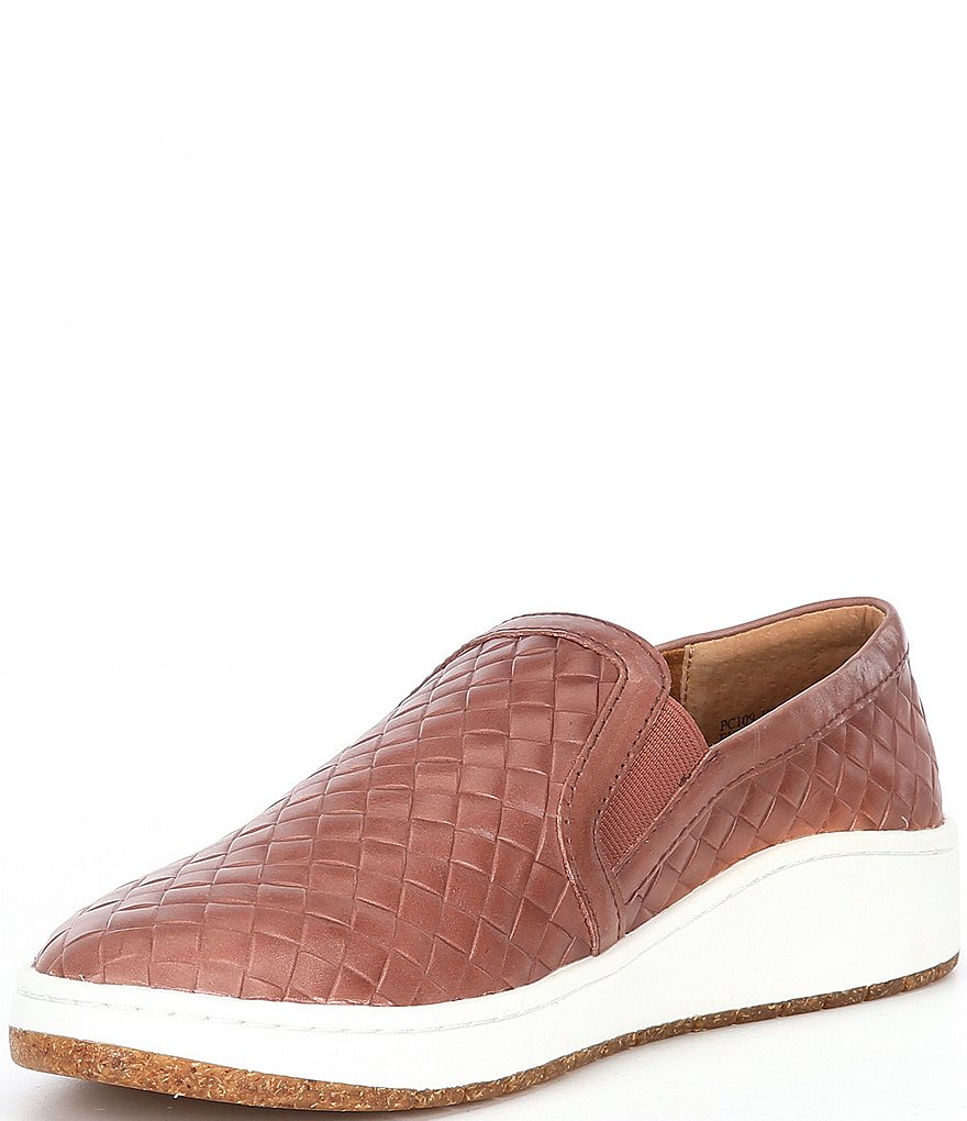 Aetrex Kenzie Woven Embossed Leather Slip-Ons