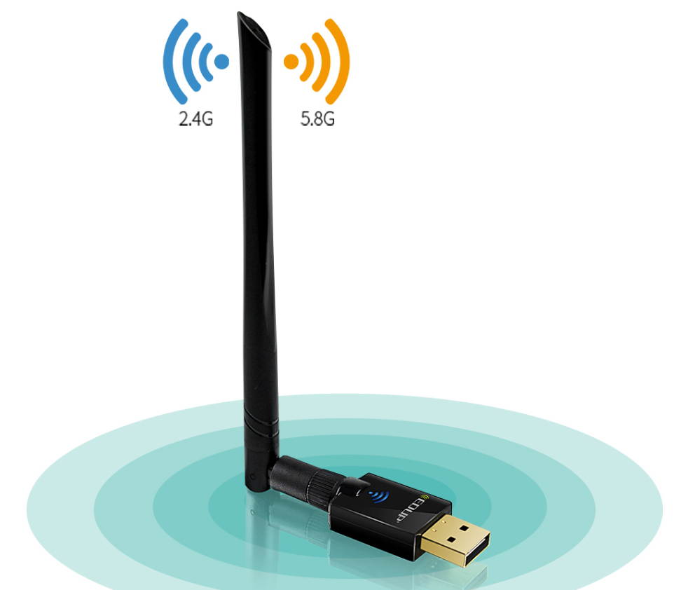 EDUP Wifi Adapter Ac600Mbps Wireless Usb Adapter 5ghz /2.4ghz Dual Band 600mbps Usb Adapter 2dBi External Antennas Supports Windows Xp Win Vista Win 7 Win 8.1 Win 10 Mac Os