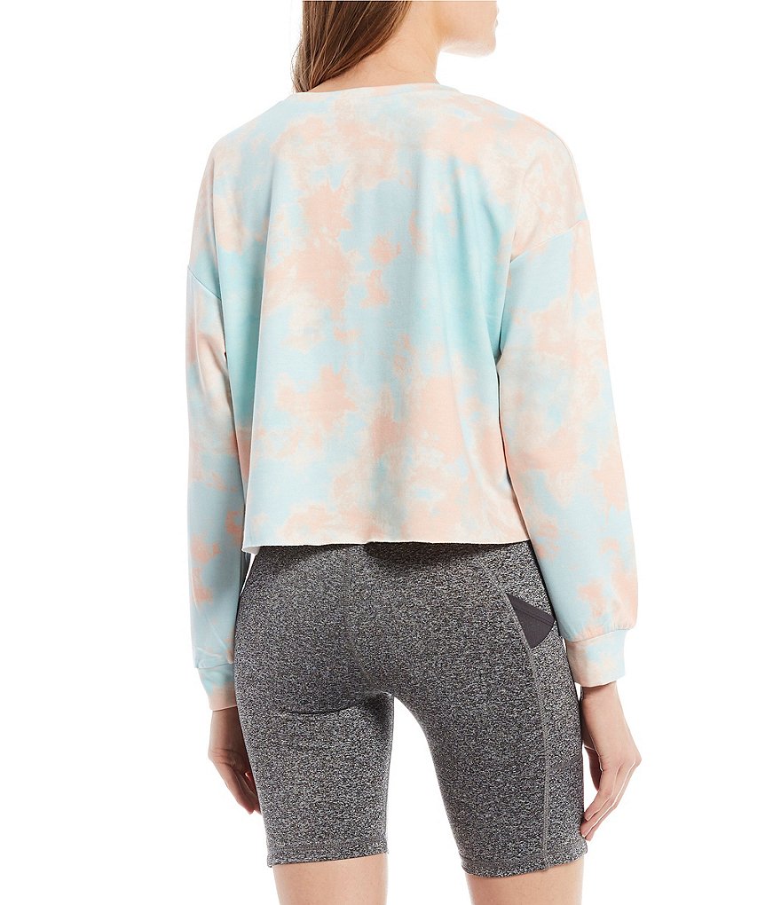 Honey & Sparkle Tie-Dye Long-Sleeve Cropped Top