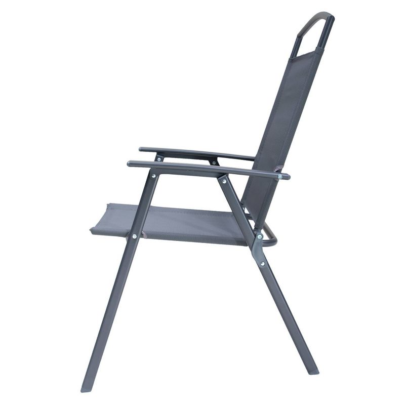 4pc Patio Folding Chairs - Gray - Crestlive Products