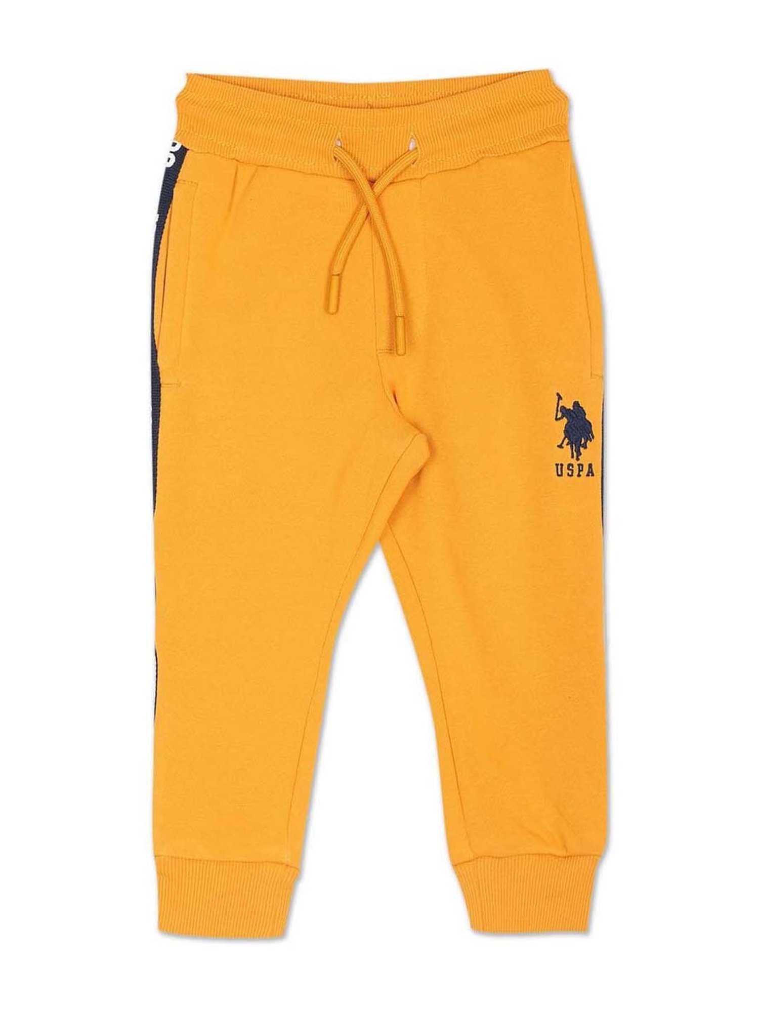 U.S. Polo Assn. Kids Yellow Cotton Printed Joggers