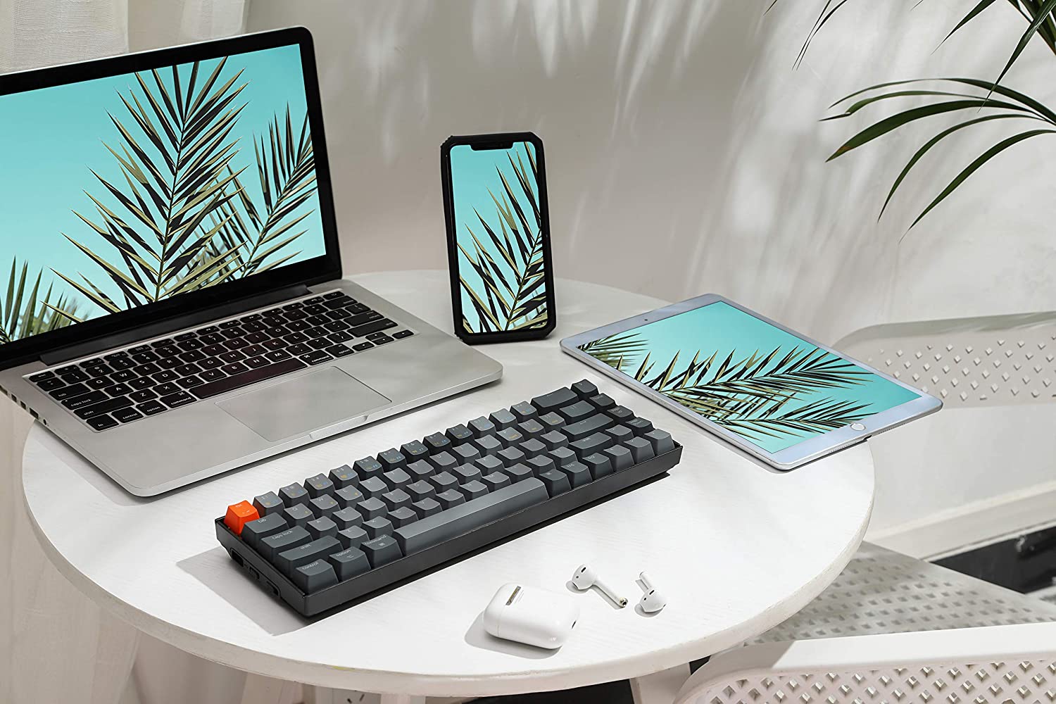 Keychron K4 Wireless Bluetooth/USB Wired Gaming Mechanical Keyboard, Compact 100 Keys RGB LED Backlit Gateron Red Switch N-Key Rollover, Aluminum Frame for Mac Windows