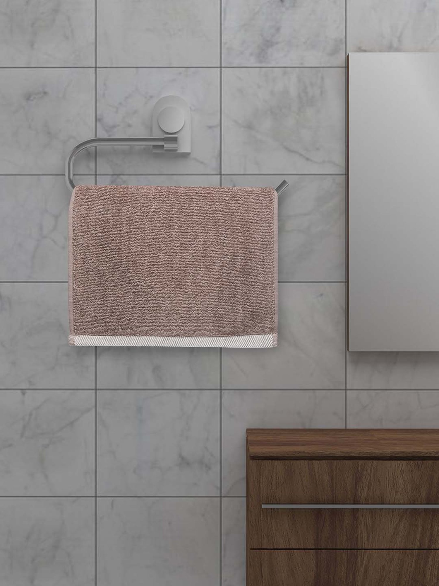 Mark Home Simply Soft Brown Cotton 500 GSM Zero Twist Anti Bacterial Face Cloths - Set of 4