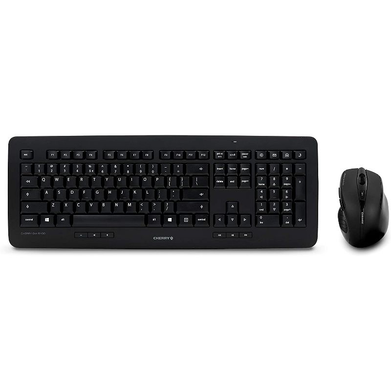 CHERRY DW 5100 USB Wireless RF English Keyboard & Mouse, 1750 dpi, 5 Button, Scroll Wheel, Right-handed Only, Black (JD-0520EU-2)