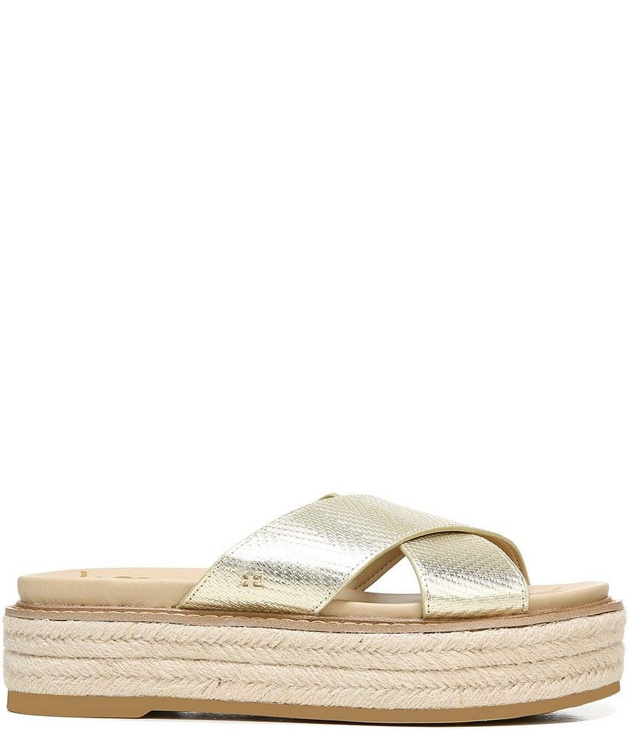 Sam Edelman Korina Metallic Leather Chevron Espadrille Sandals