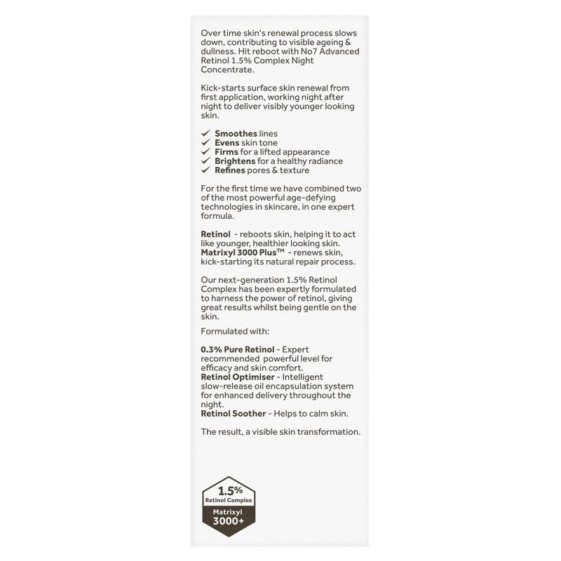 No7 Advanced Retinol 1.5% Complex Night Concentrate - 1 fl oz