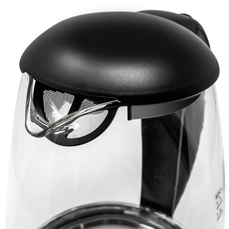 Mealthy MEALTHYKETTLE High-Quality 1.7 Liter Glass Electric Home Tea Boiler Kettle with Blue LED Light Indicator