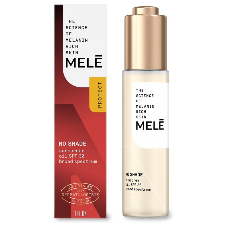 Mele No Shade Sunscreen Oil Broad Spectrum for Melanin Rich Skin - SPF 30 - 1 fl oz
