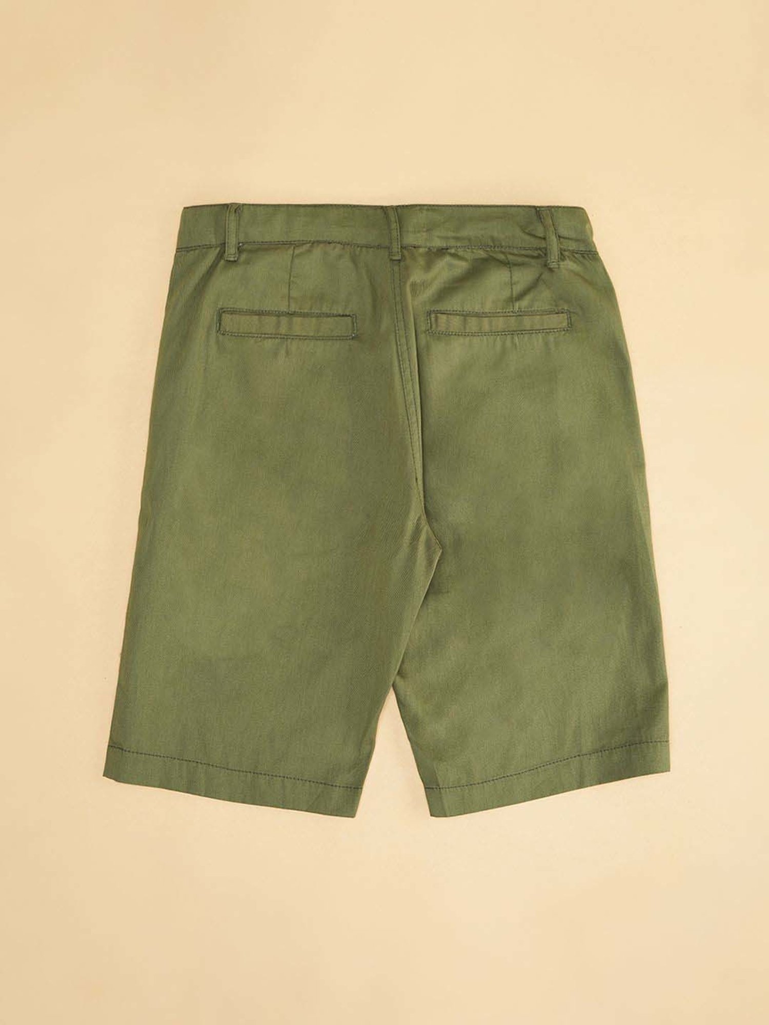 YU by Pantaloons Kids Olive Cotton Regular Fit Shorts