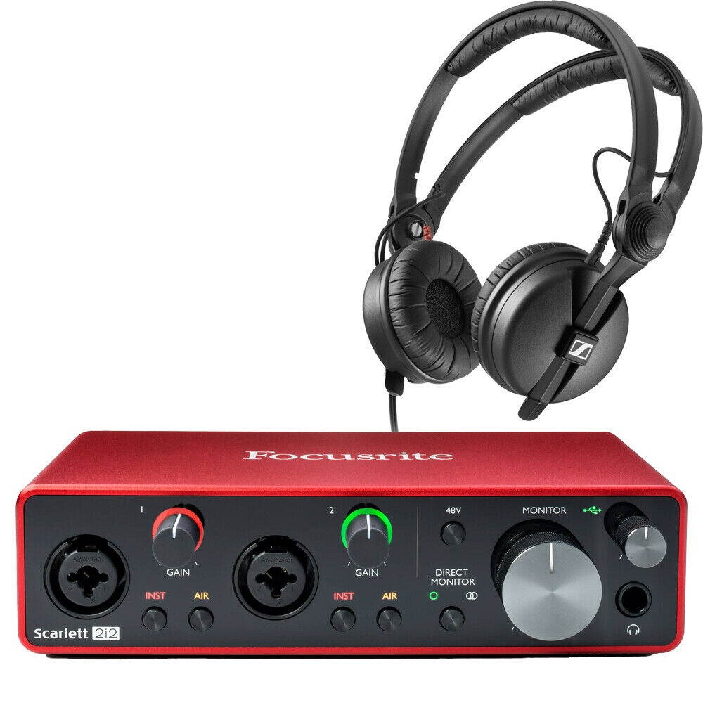 Focusrite Scarlett 2i2 Gen 3 Audio Interface with Sennheiser HD25 Headphones