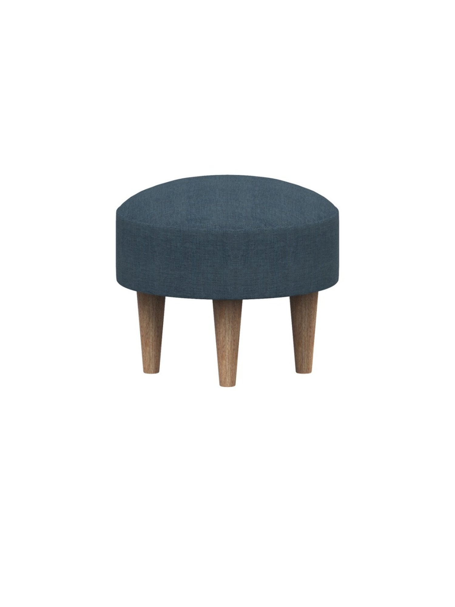 Chumbak Begum Sailor Solid Blue Wood Foot Rest Ottoman