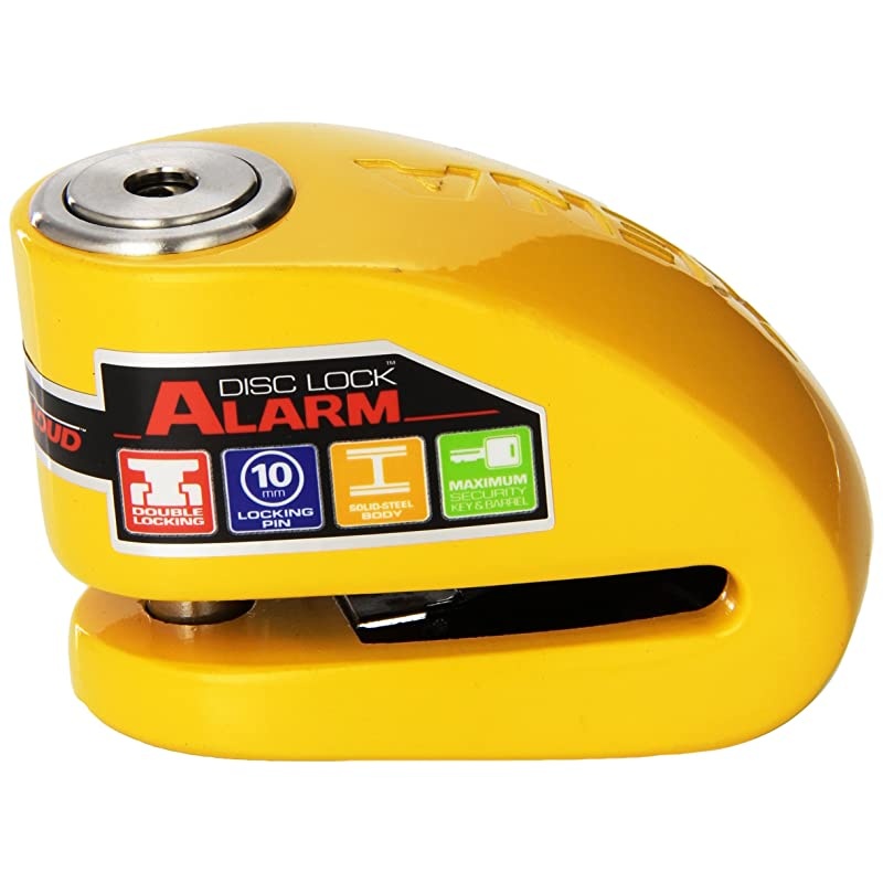 XX10Y DiscLock Alarm for Motorcycle Yellow Steel