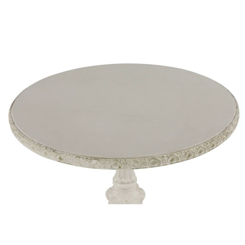 Farmhouse Fiberglass and Chinese Fir Accent Table White - Olivia & May