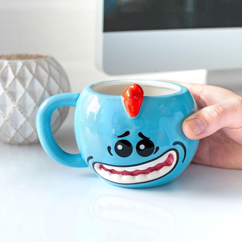 Just Funky Rick And Morty Meeseeks Molded Mug 16 Ounces