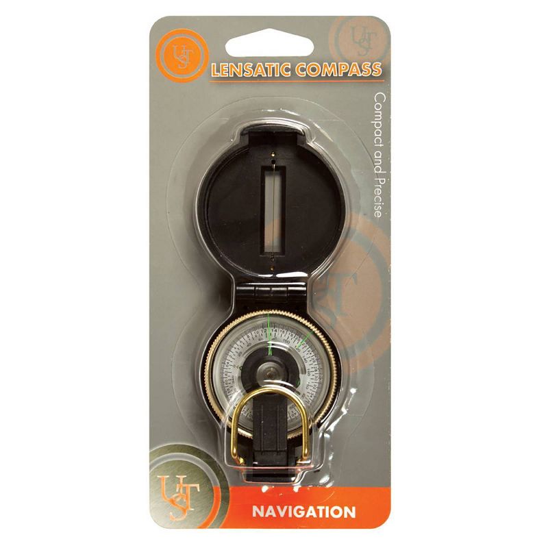 UST Heritage Folding Lensatic Compass with Liquid Interior and Precision Alignment