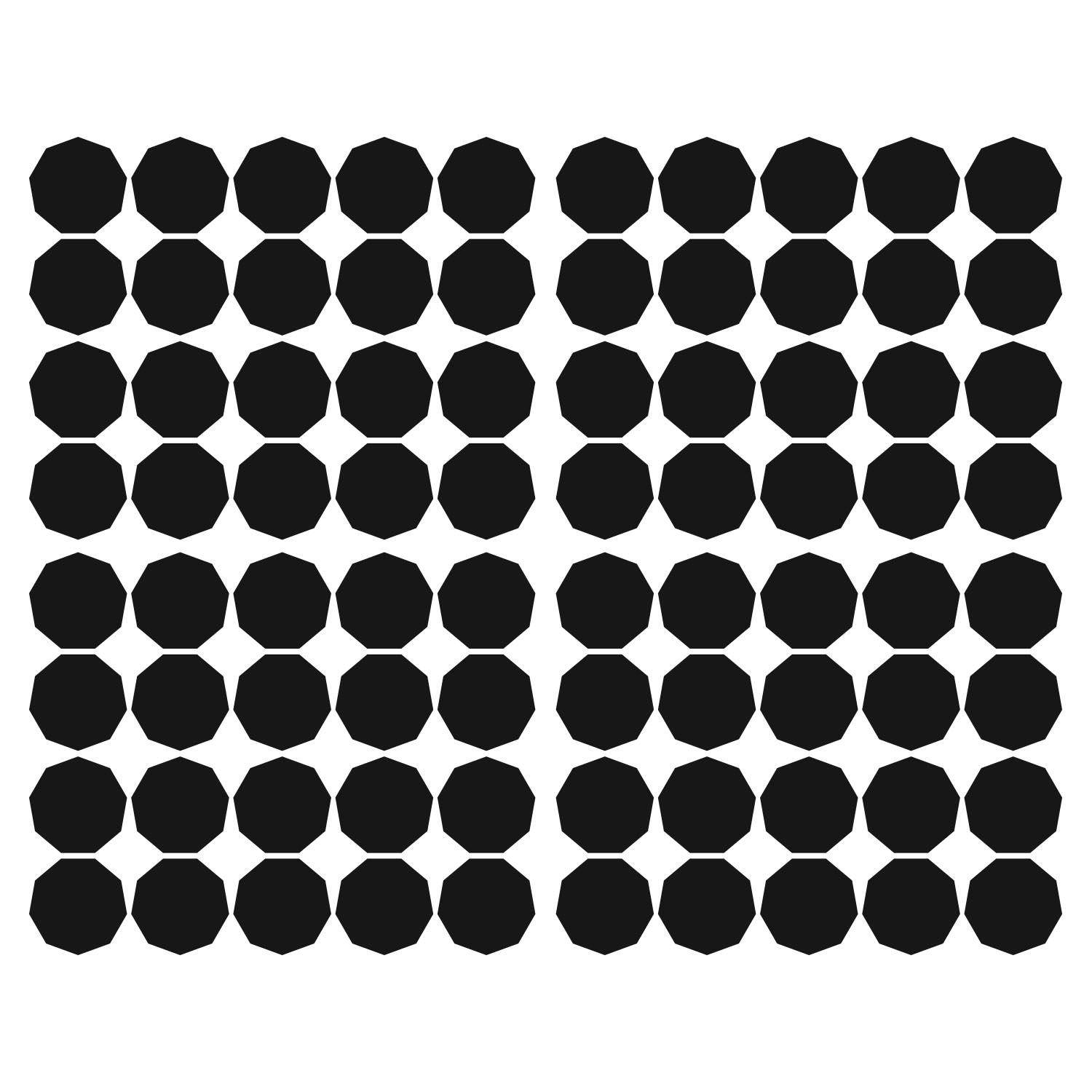 LiteMark 2 Inch Blue Nonagon Decals - Pack of 80