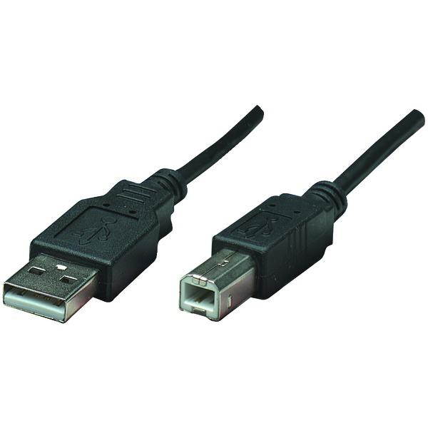 MANHATTAN 374507 High-Speed USB A-Male to B-Male Cable, 1.5ft