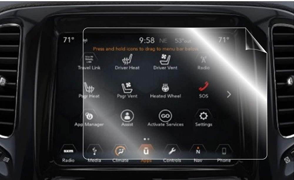 IPG for Jeep Wrangler JL U - Connect 2018 8.4" Navigation Touch Screen Sensitive Protector Invisible Ultra HD Clear Film Anti Scratch Skin Guard - Smooth/Self-Healing/Bubble -Free
