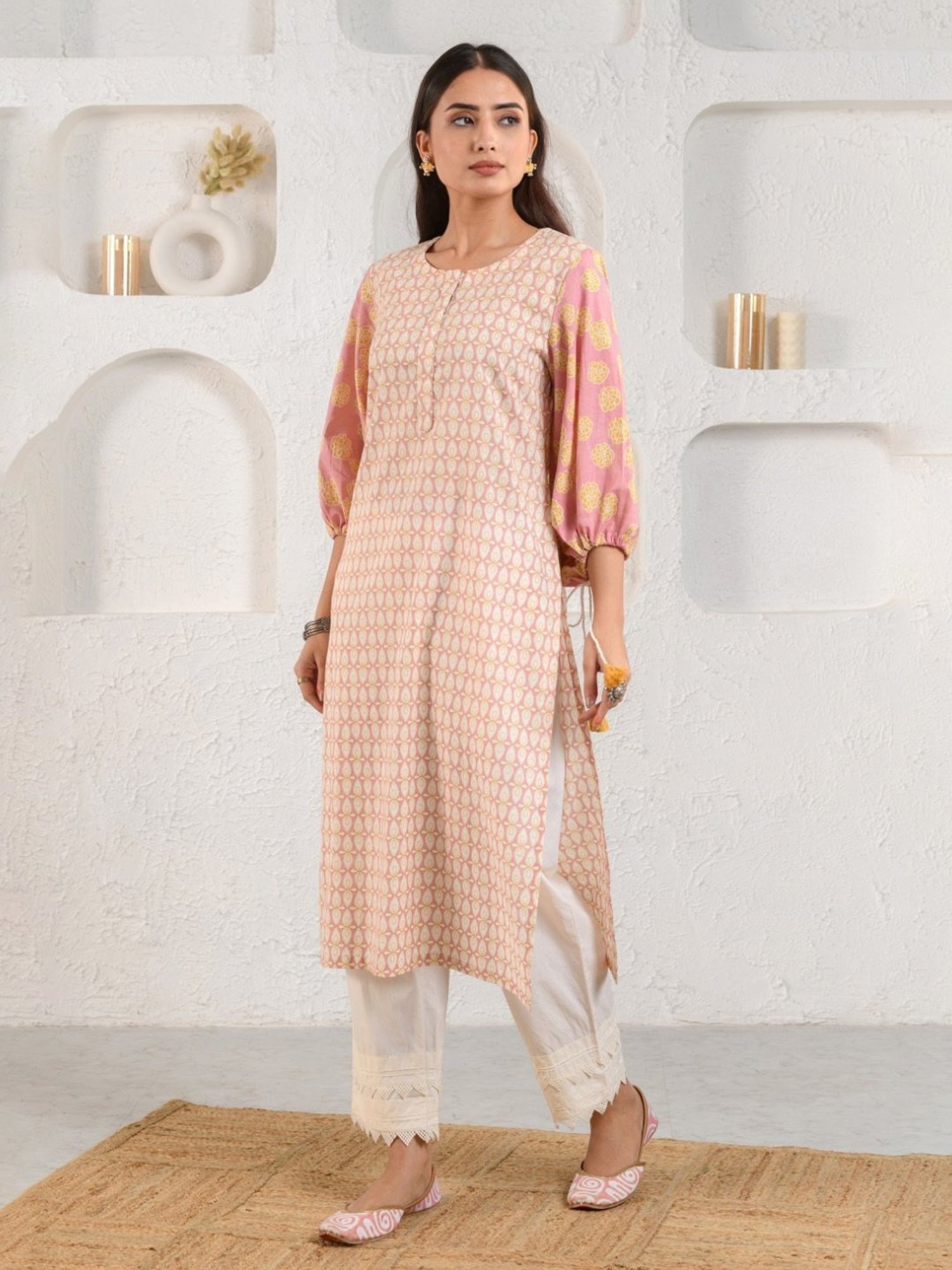 Prakriti Jaipur Peach Boho Kurta
