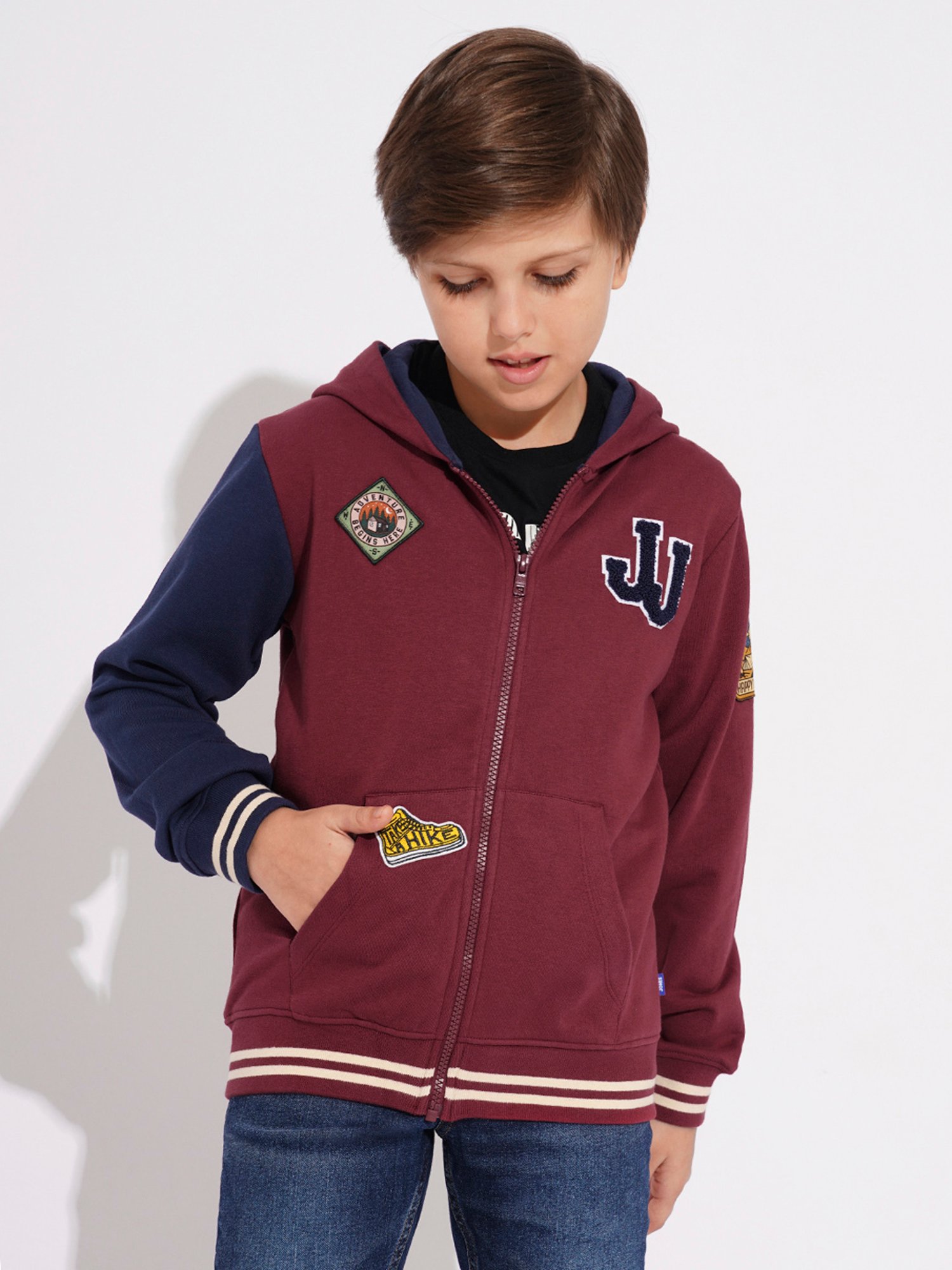 Allen Solly Junior Orange Cotton Regular Fit Full Sleeves Sweatshirt