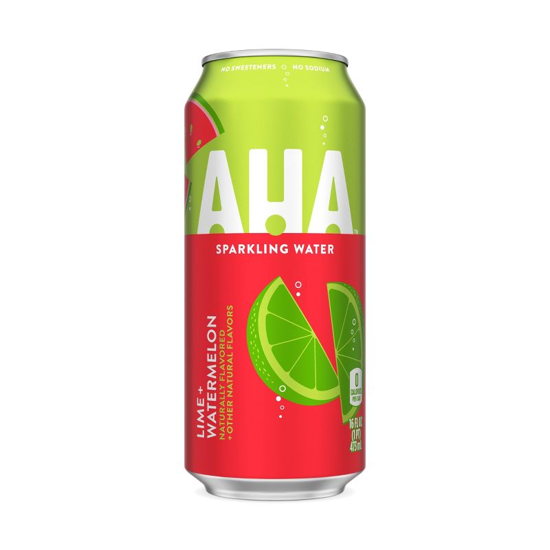 AHA Lime + Watermelon Sparkling Water - 16 fl oz Can