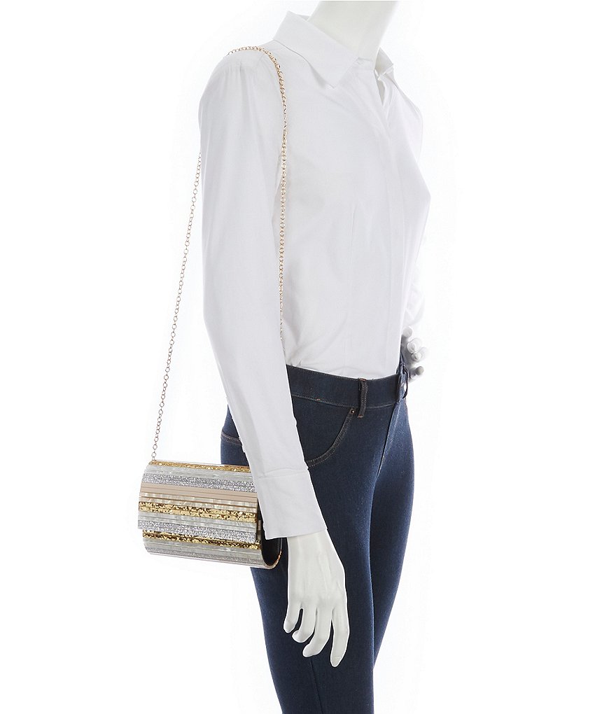 Kate Landry Satin Buckle Clutch Bag