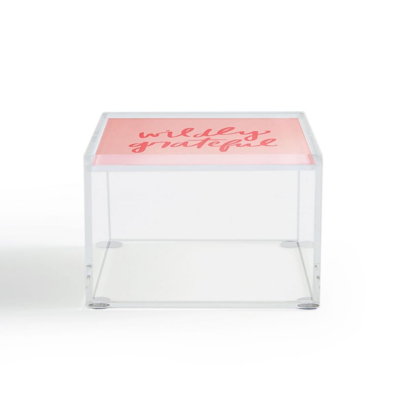 Chelcey Tate Wildly Grateful Pink 4" x 4" Acrylic Box - Deny Designs