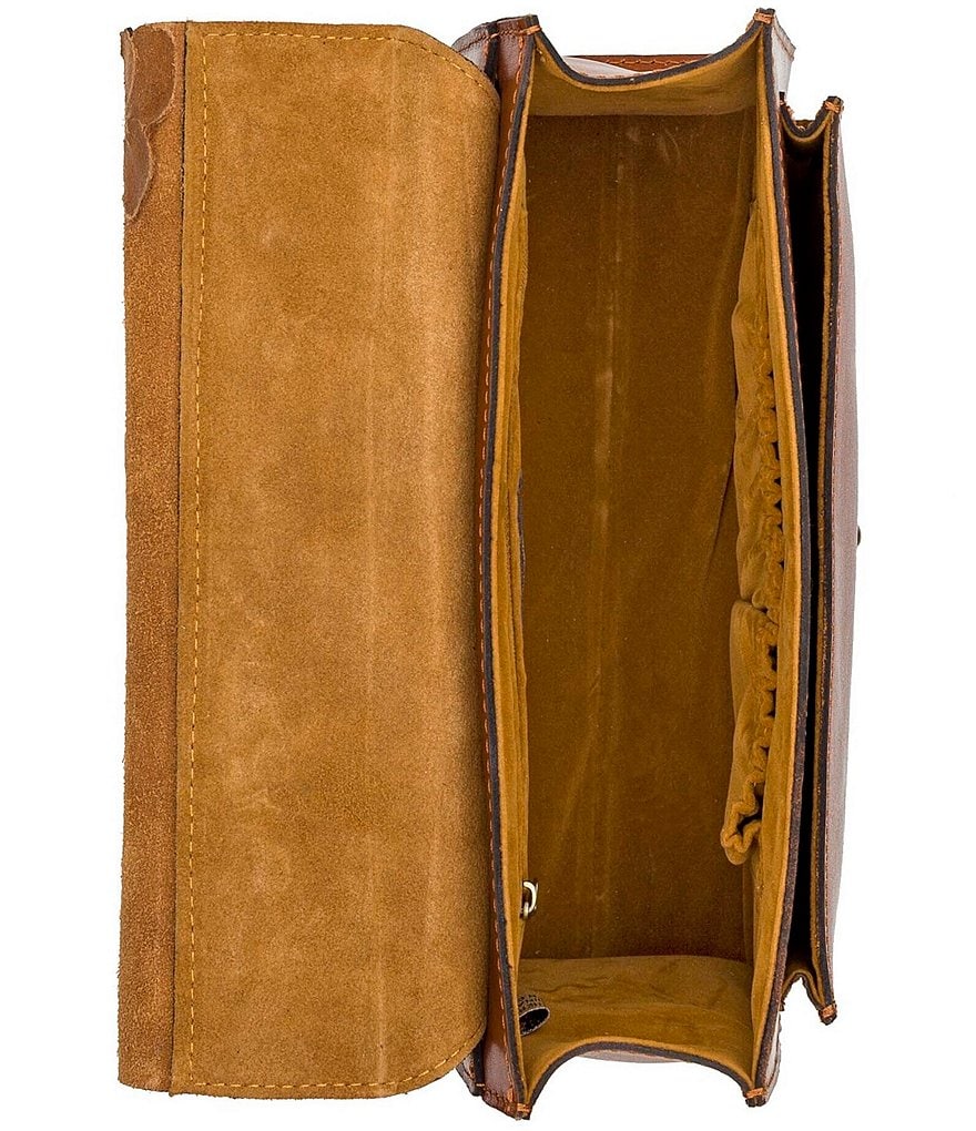 Patricia Nash Hand Cut Tan Collection Charonne Floral Satchel Bag