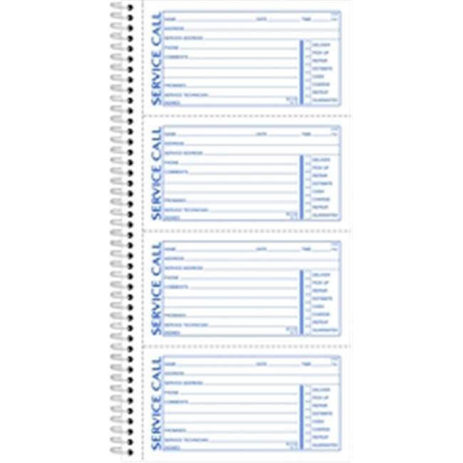Adams Spiralbound Service Call Book