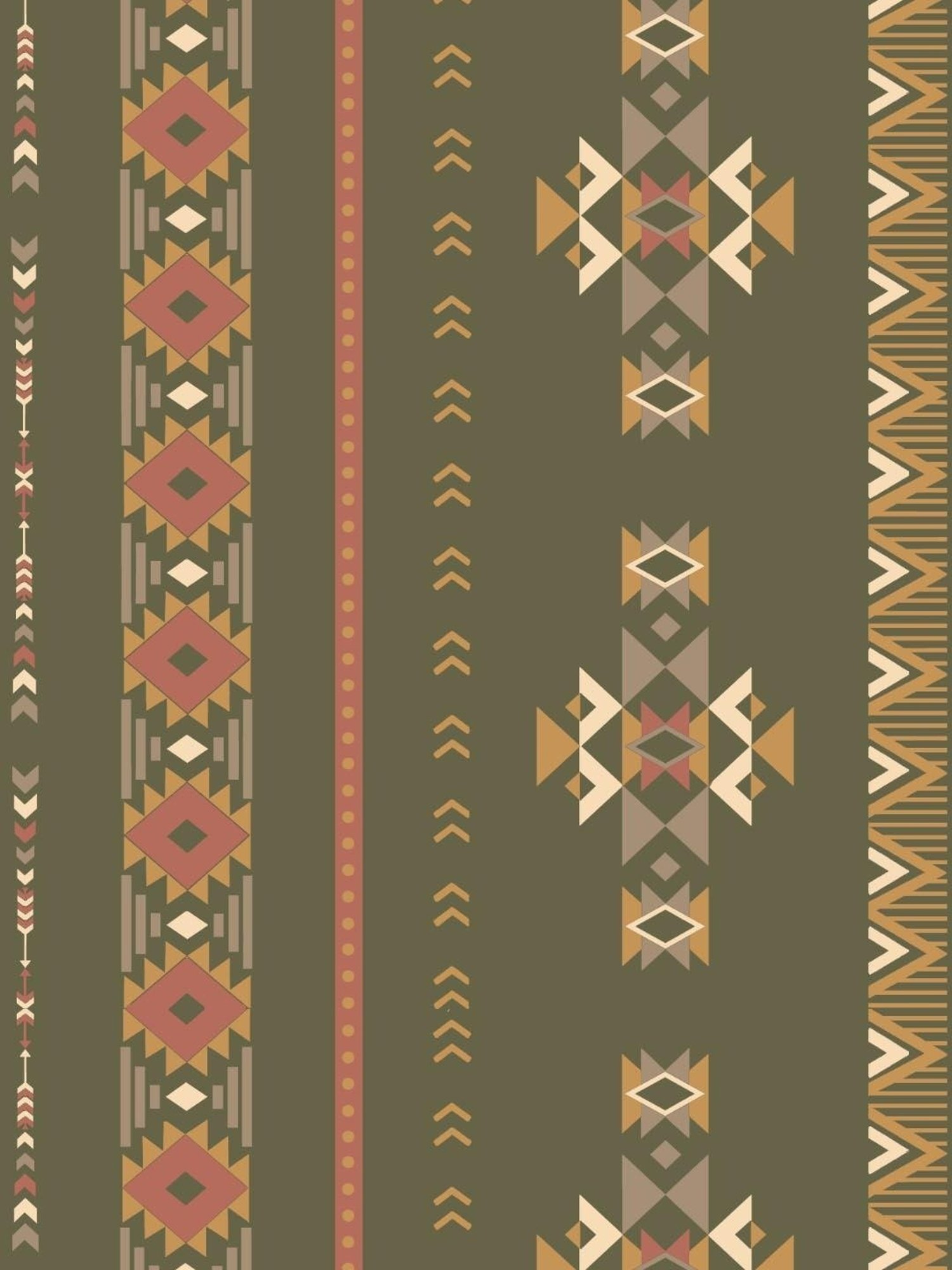 SPACES DRAPE STORY Boho Digital Print Khaki Polyester 5 ft Window Curtains - Set of 2