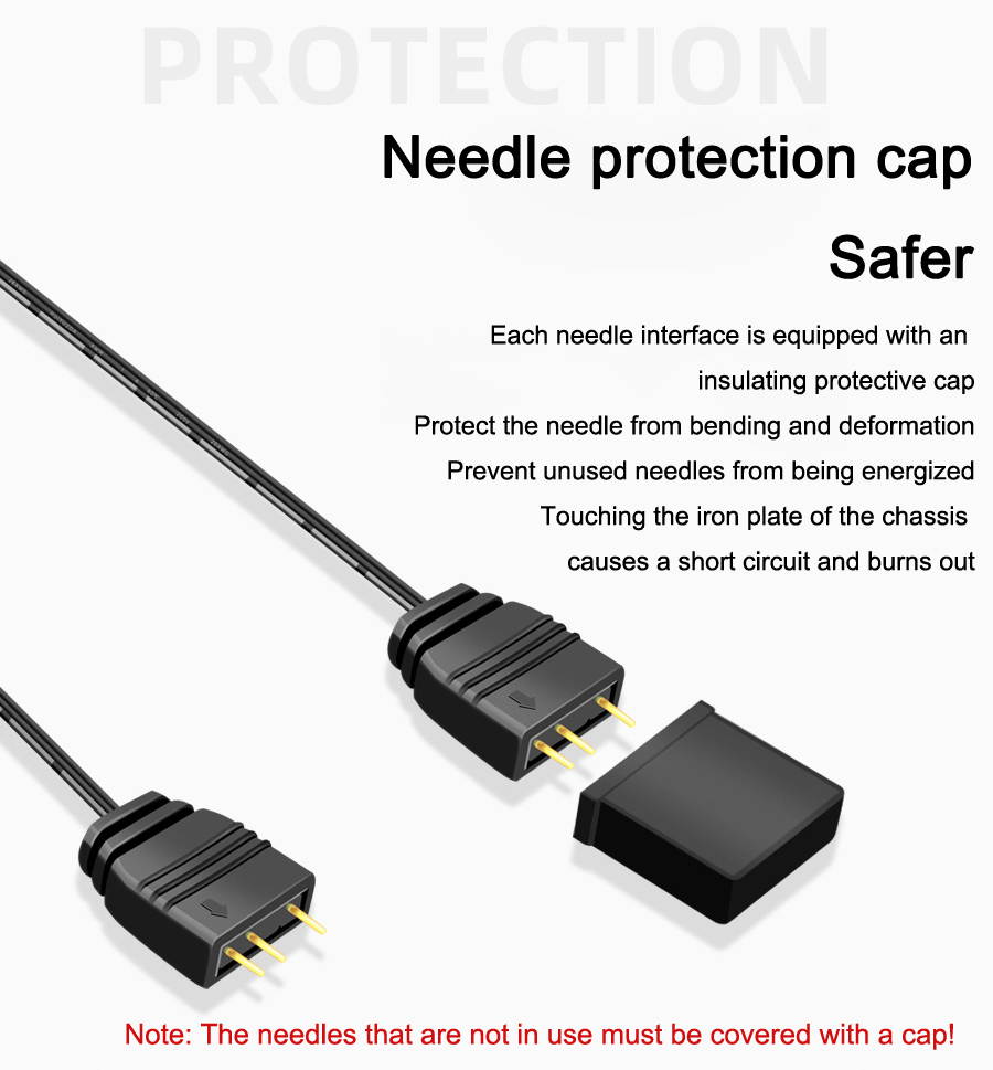 Micro Connectors 30cm Addressable RGB (ARGB) 1 to 4 Splitter Cable with/5 Male Pins (F04-04ARGB-30)