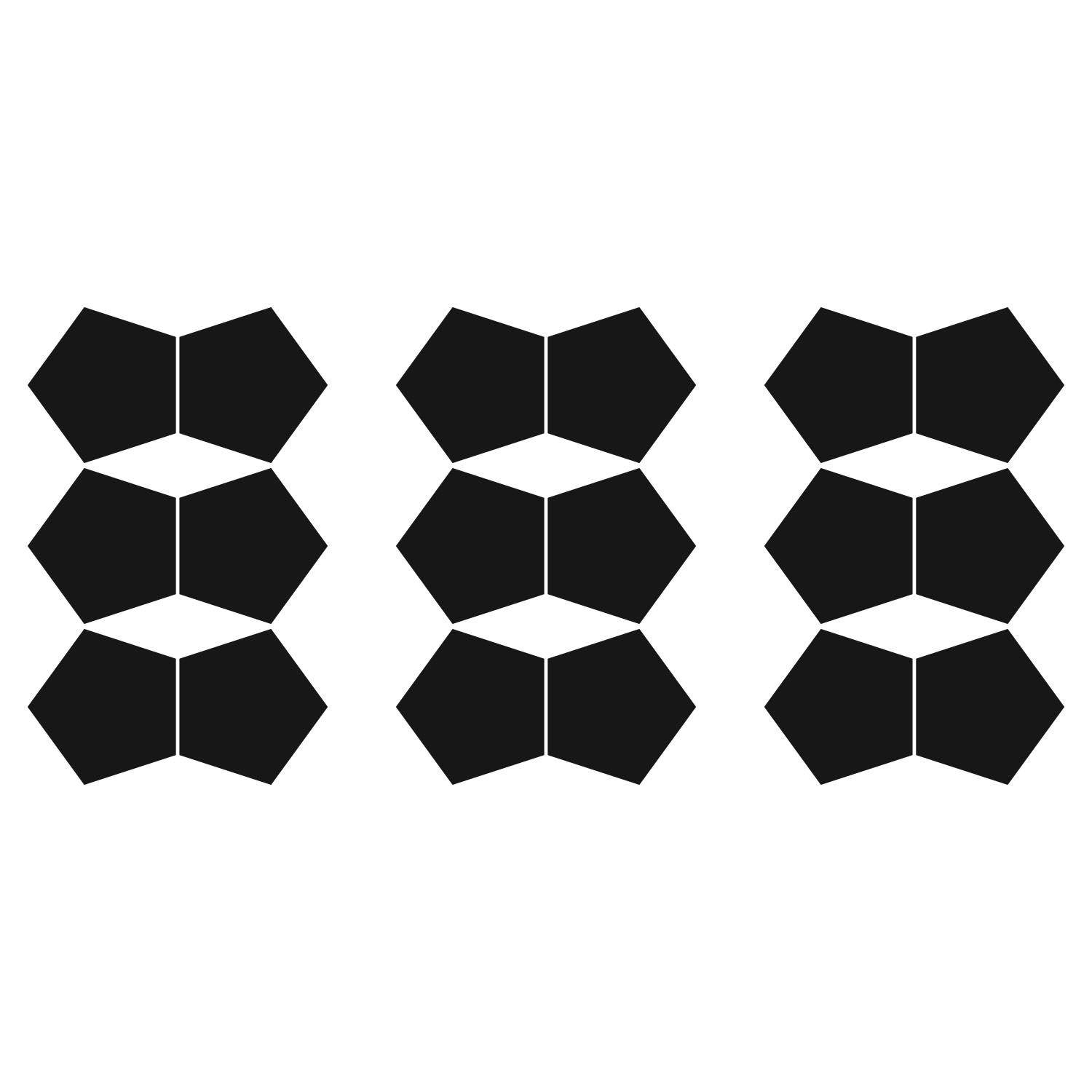 LiteMark 5.5 Inch Red Removable Pentagon Decals - Pack of 8